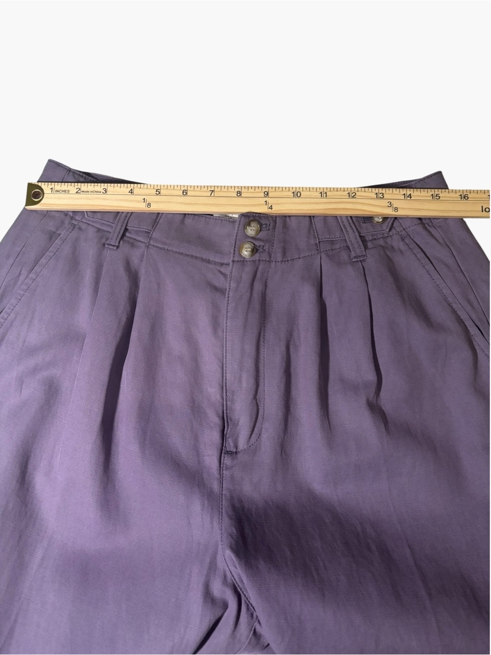 Madewell The Harlow Wide Leg Pants Smoky Grape High Waist Pockets Size 10 - Picture 13 of 16